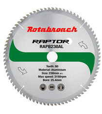 Диск пильный по алюминию Rotabroach 230х25,4 80T RAPB230AL